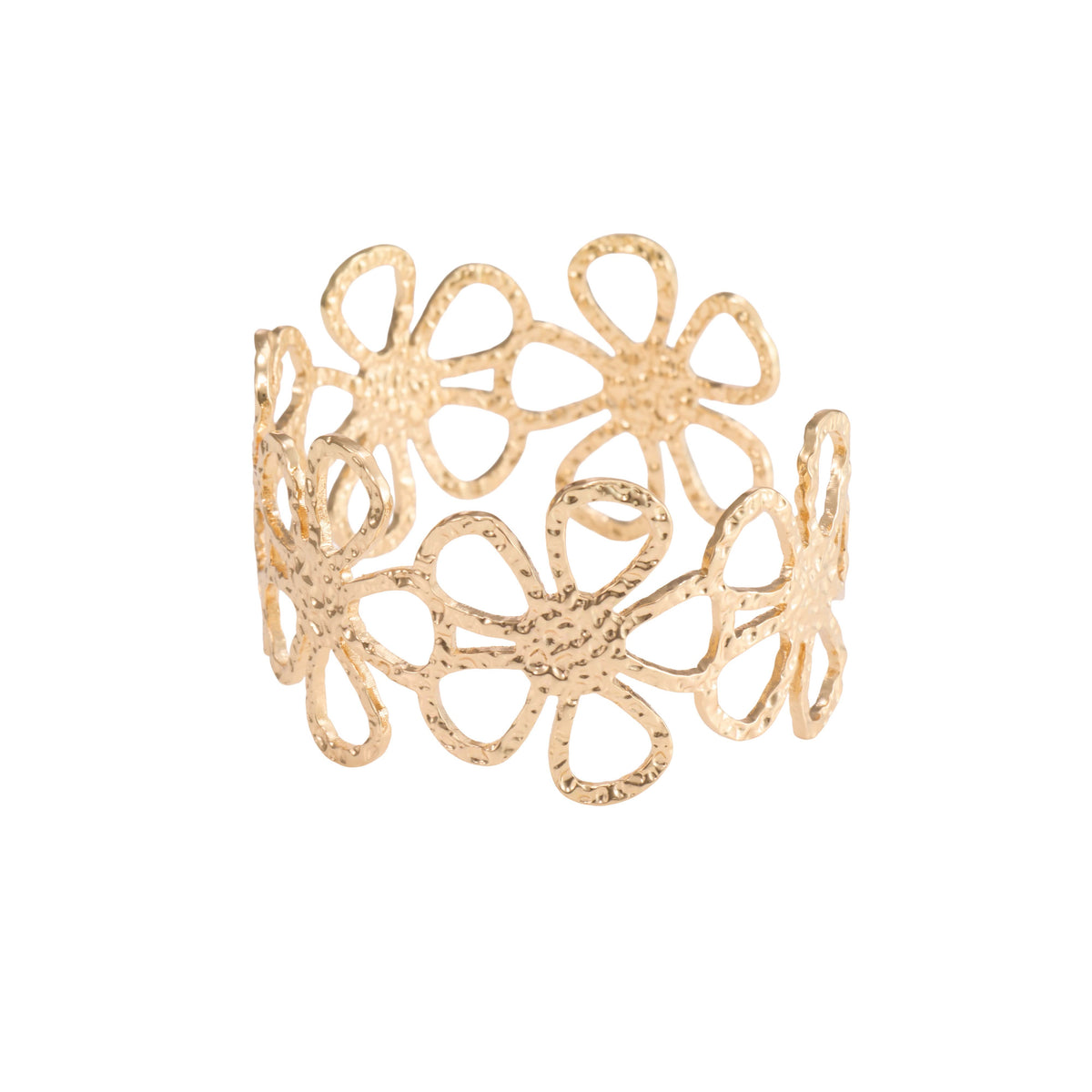 18K Gold Plated, Golden Bloom Retro Bangle For Women| Anti Tarnish