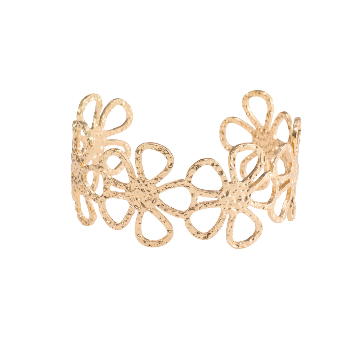 18K Gold Plated, Golden Bloom Retro Bangle For Women| Anti Tarnish