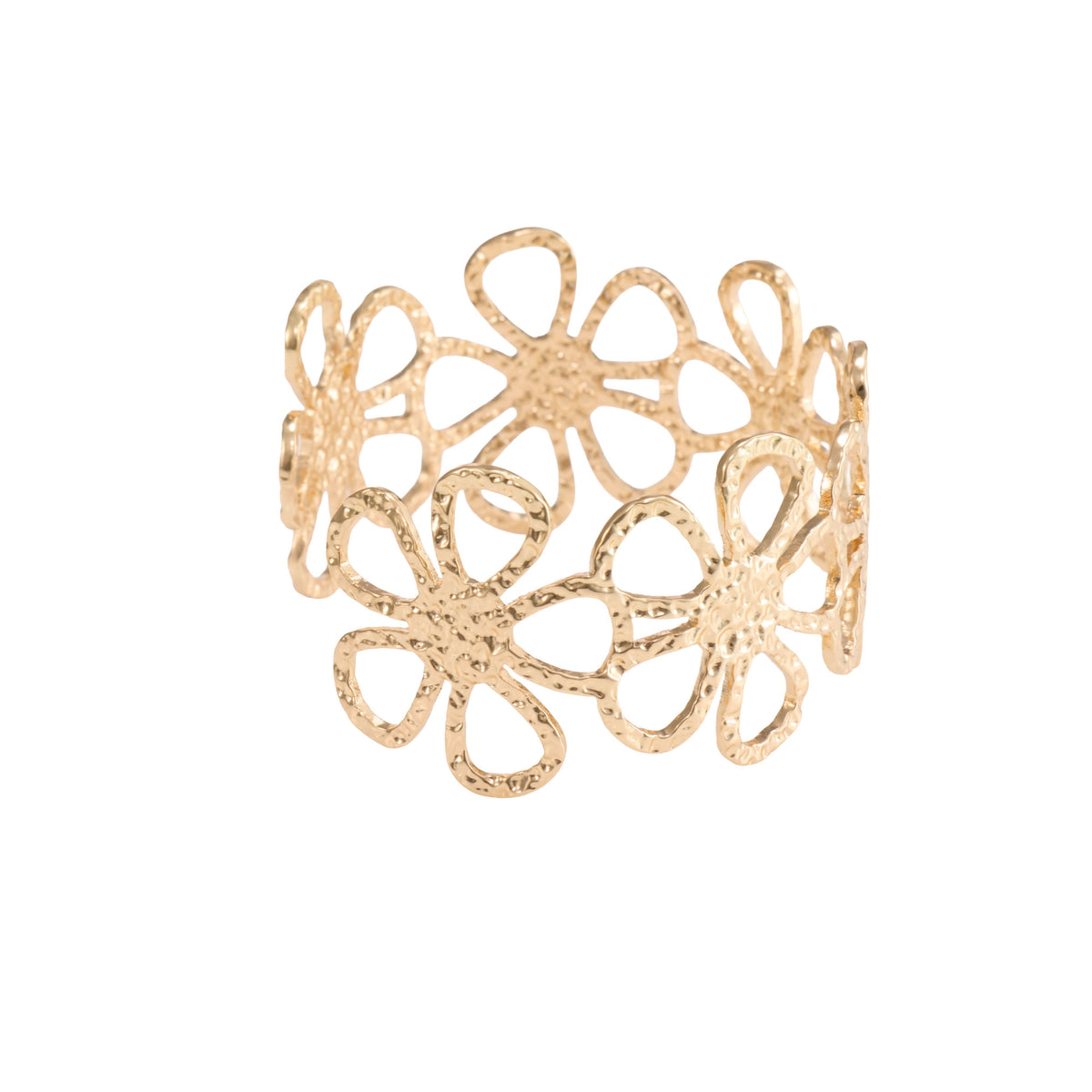 18K Gold Plated, Golden Bloom Retro Bangle For Women| Anti Tarnish