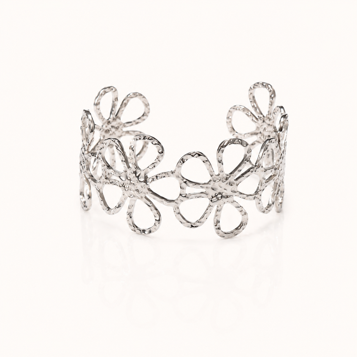 Floral Open Cuff Bracelet