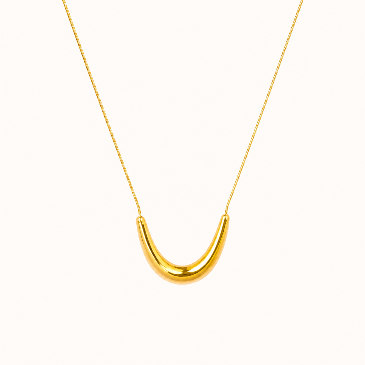 French Vintage Arc Necklace – arc-shaped vintage-inspired gold plated necklace for women