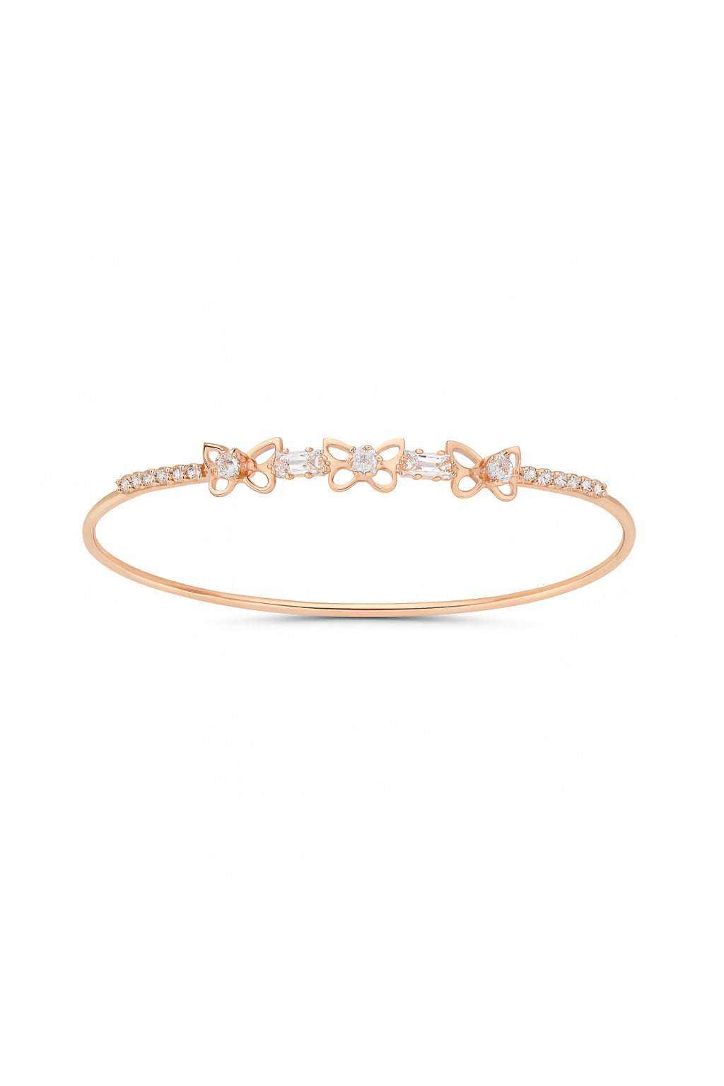 Anuradha Art Jewellery fancy rose gold finish with shimmering stone stud cuff bracelet, Kada bracelet for women and girls.
