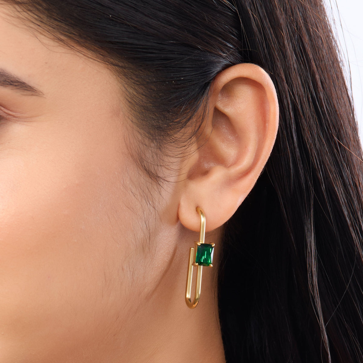 18K Gold Plated Geometric Bar Drop Earrings for Women | Anti Tarnish