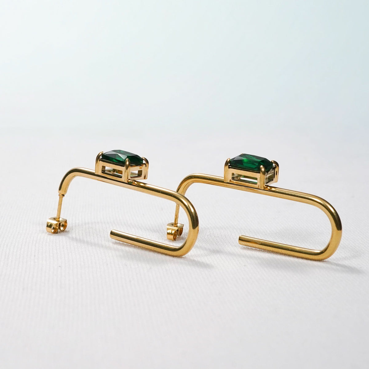 18K Gold Plated Geometric Bar Drop Earrings for Women | Anti Tarnish