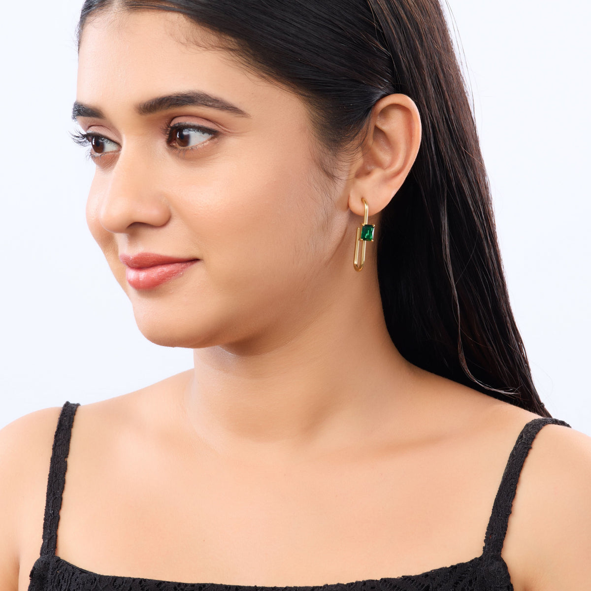 18K Gold Plated Geometric Bar Drop Earrings for Women | Anti Tarnish