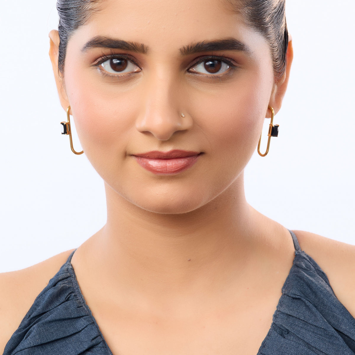 18K Gold Plated Geometric Bar Drop Earrings for Women | Anti Tarnish