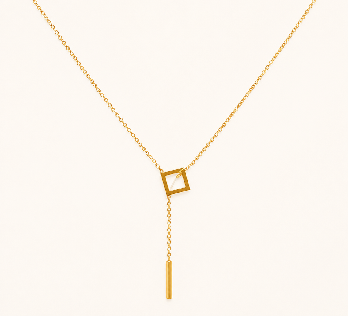 Geometric Everyday Necklace – minimal geometric necklace for daily wear in 18K gold plated finish for women