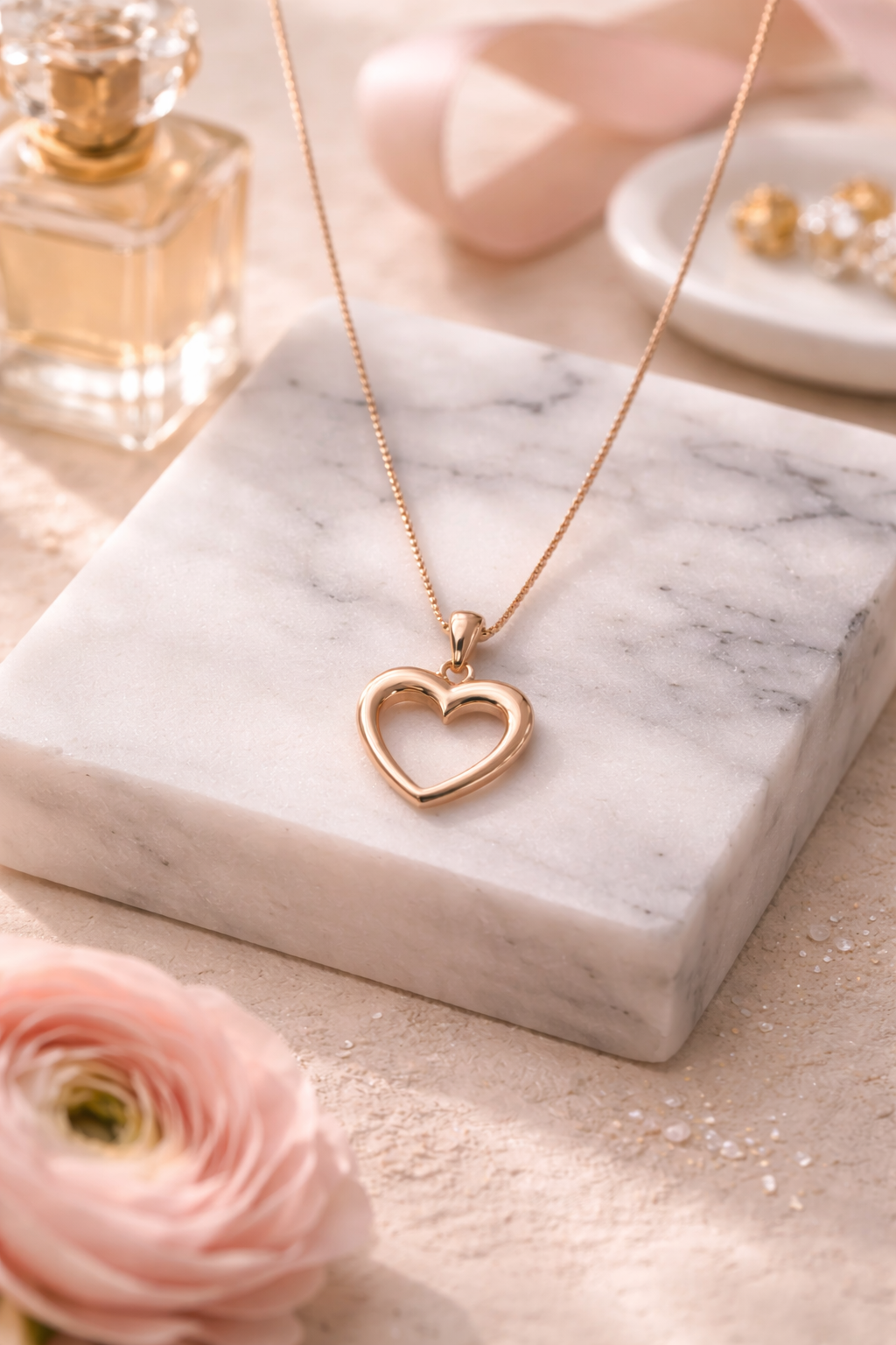 gold plated 925 sterling silver heart pendant necklace