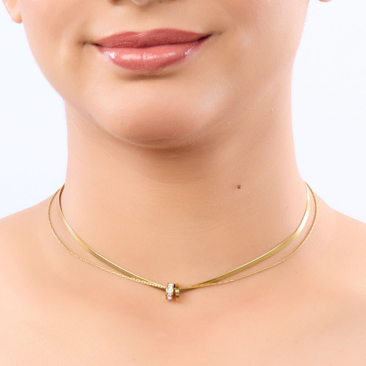 Golden Aura Double-Layer Necklace