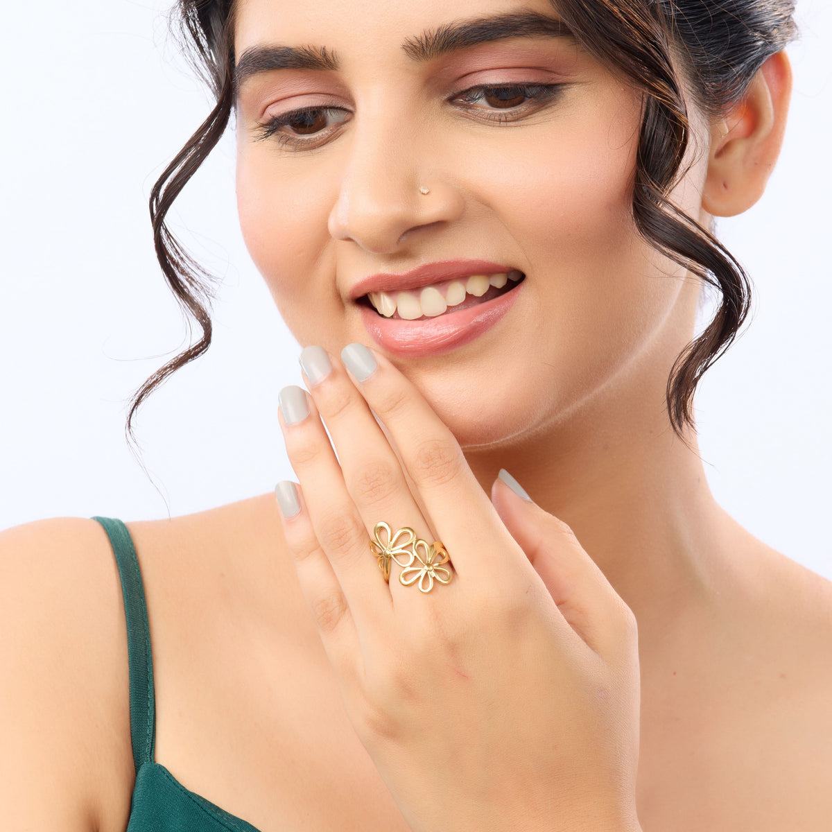 Golden Bloom Flower Ring