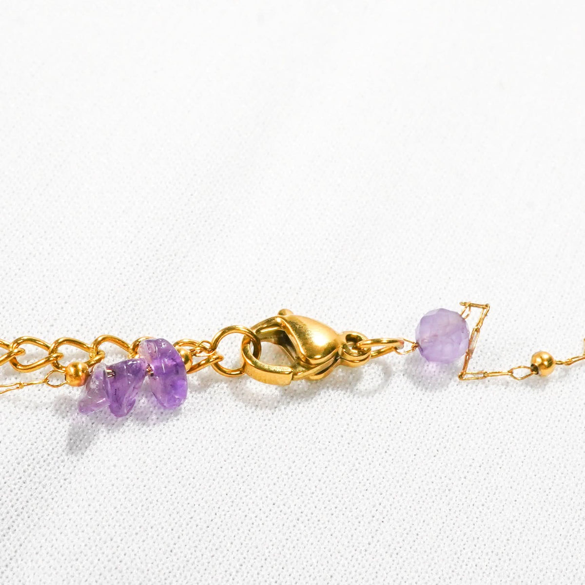 Golden Bloom Pastel Crystal Station Necklace