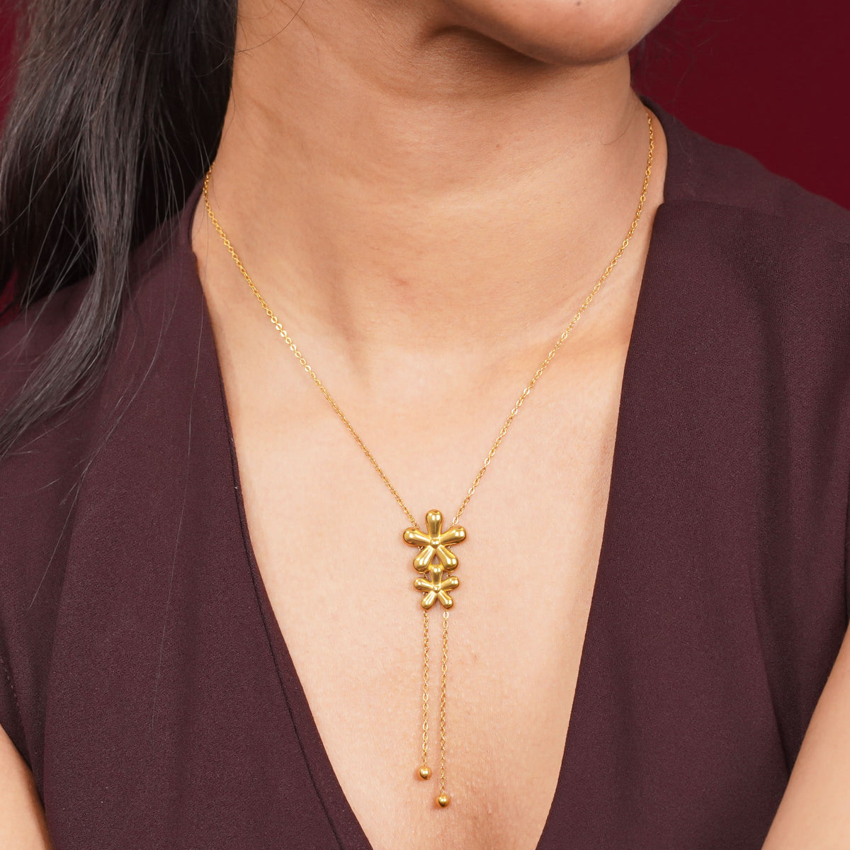 Golden Bloom Pendant Necklace