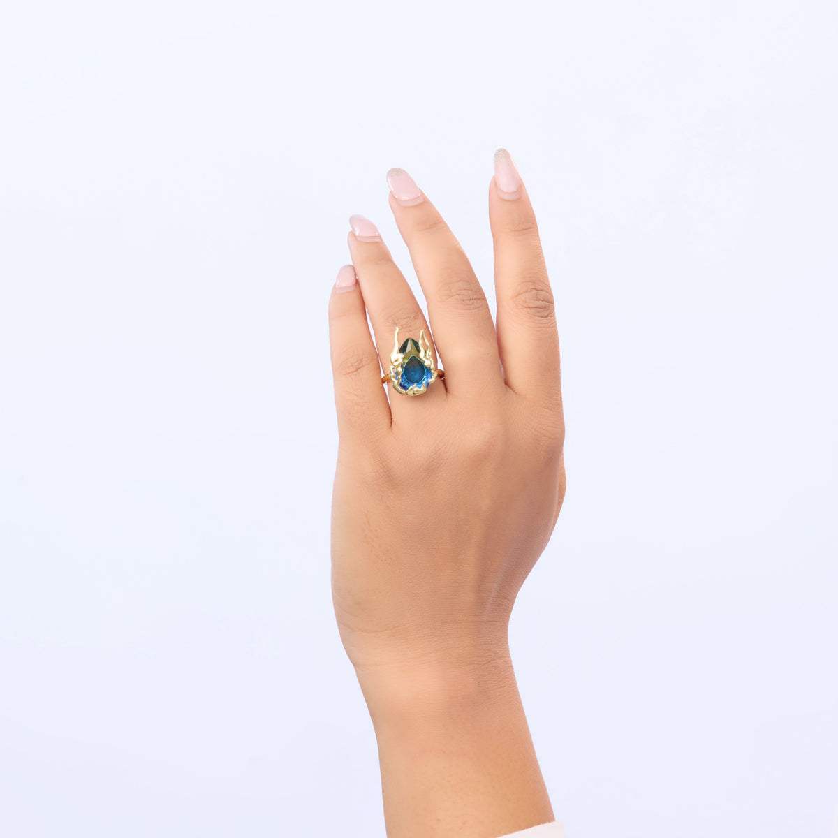 Golden Vine Wrap Prism Ring