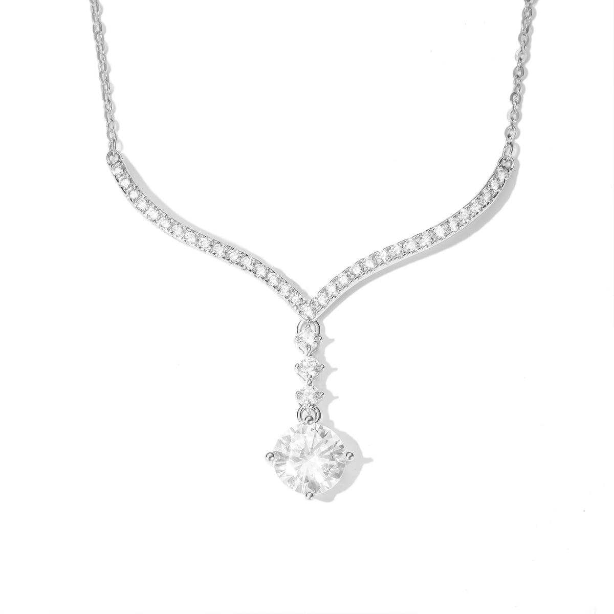 Brd Jewelry 925 Sterling Silver Dazzle Drop Necklace