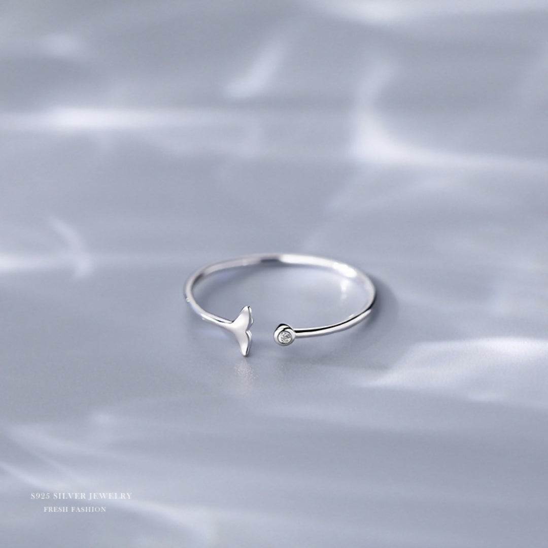 Brd Jewelry 925 Sterling Silver Fish Tail Ring, Adjustable Silver Rings For Women & Girls