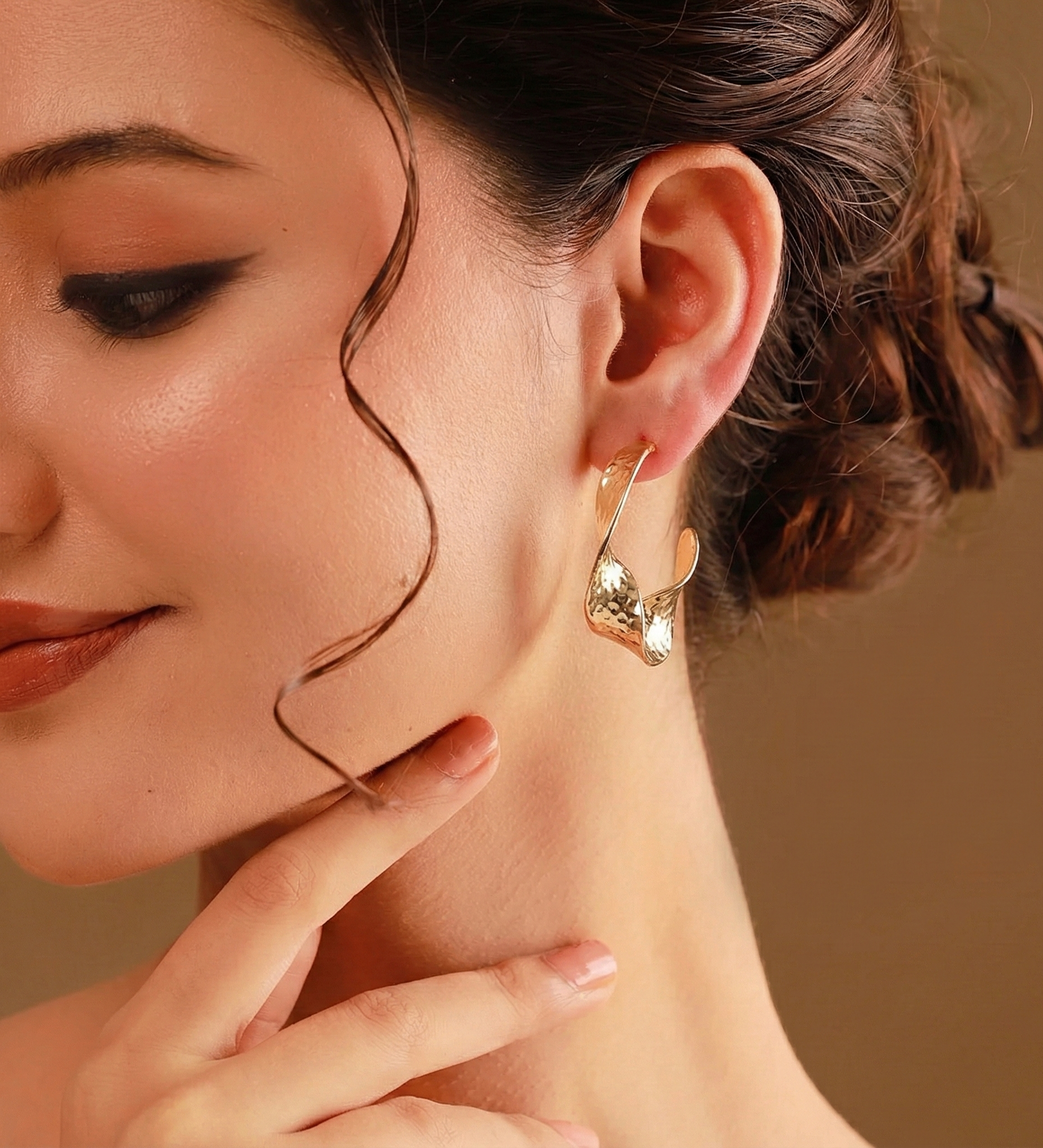 Twisted Leaf Hoops