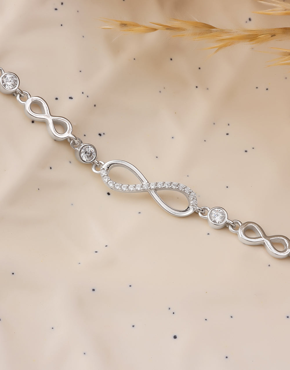 Infinite Possibilities Bracelet In Rose Gold Plated 925 Silver With Cz
