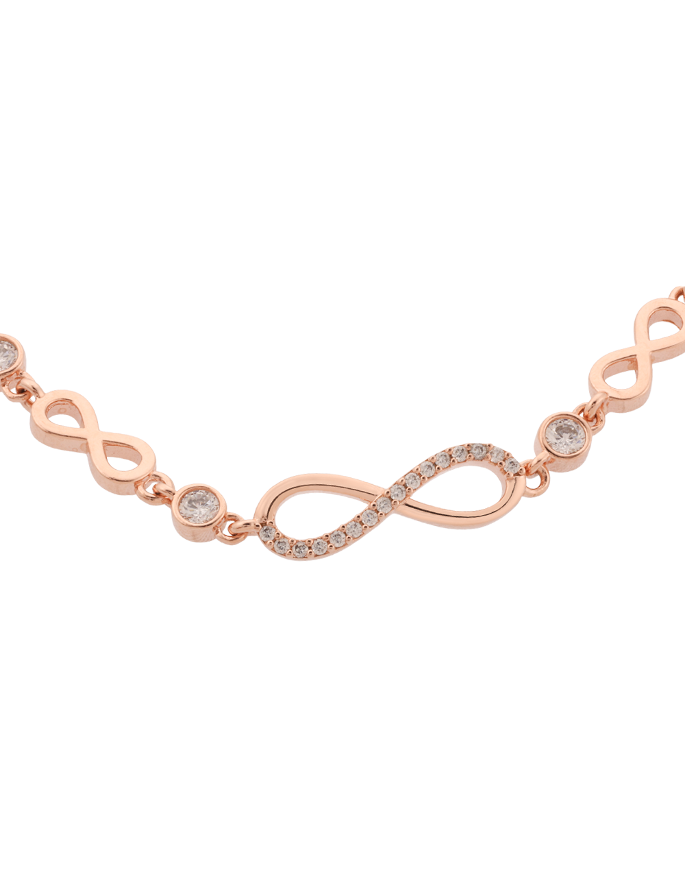 Infinite Possibilities Bracelet In Rose Gold Plated 925 Silver With Cz