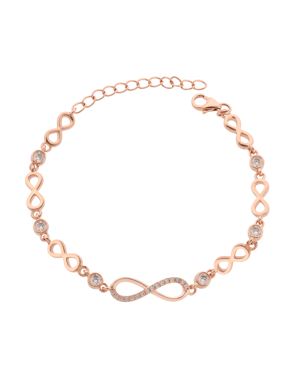 Infinite Possibilities Bracelet In Rose Gold Plated 925 Silver With Cz