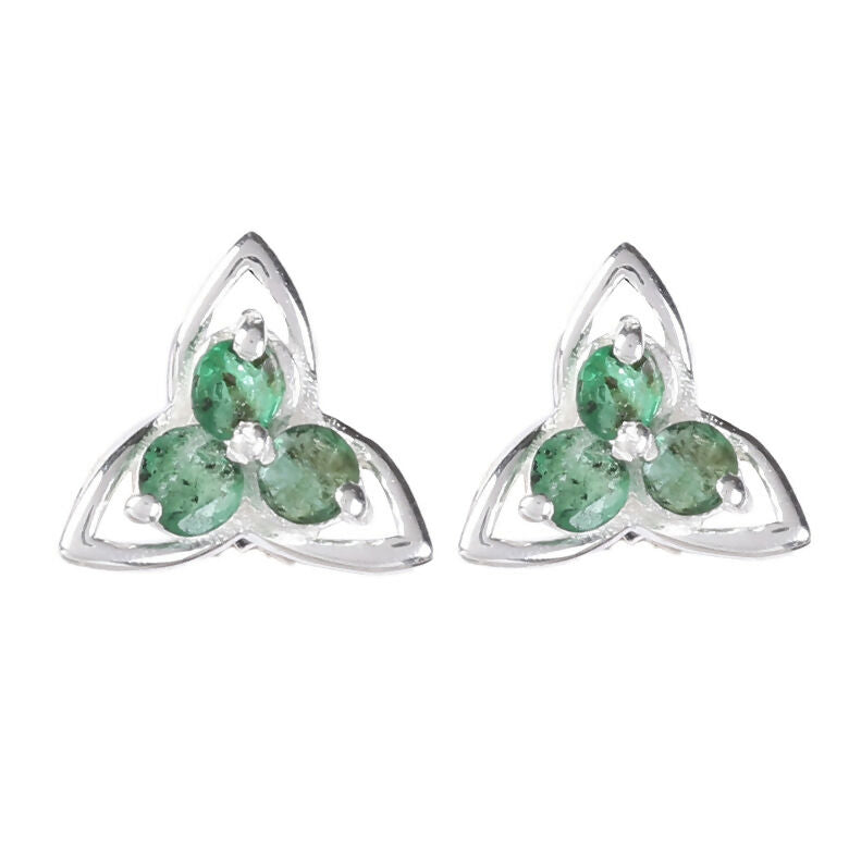 925 Sterling Silver Emerald Earrings for Women | Natural Green Gemstone Drop Earrings | Elegant Party Wear Silver Jewelry