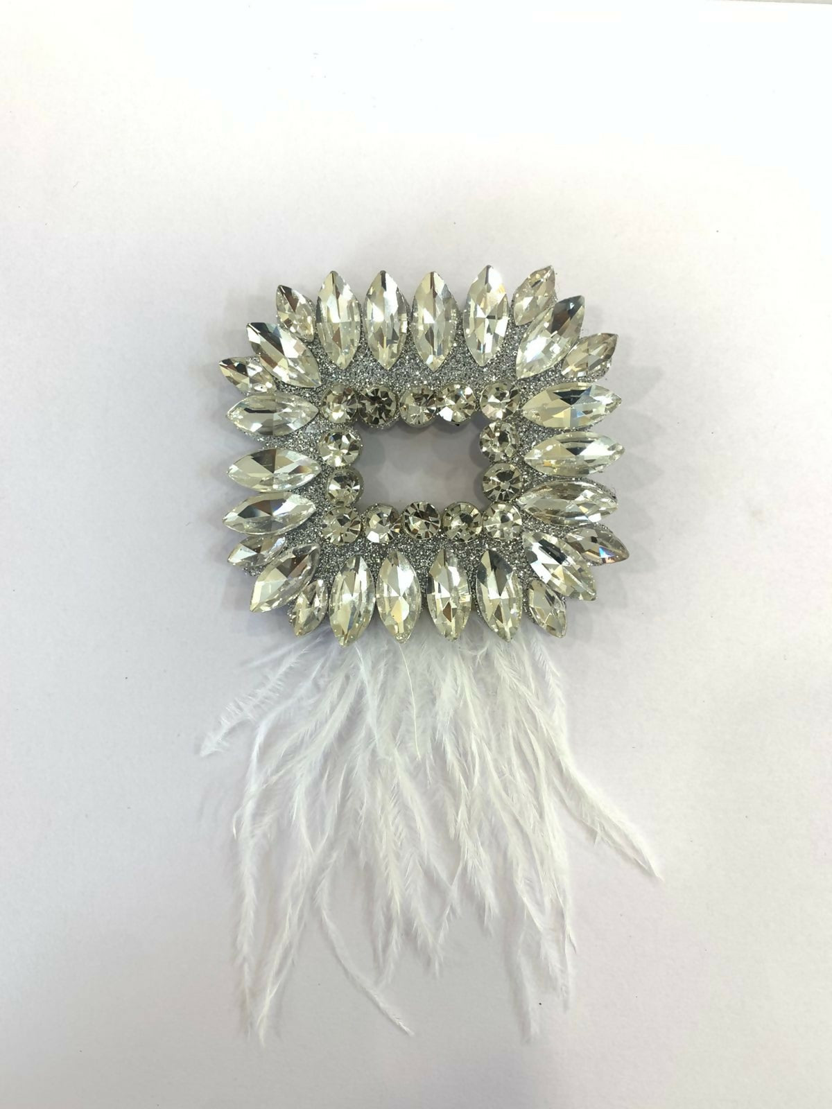 The Celestia Silver Feather Hair Clip BSJ118