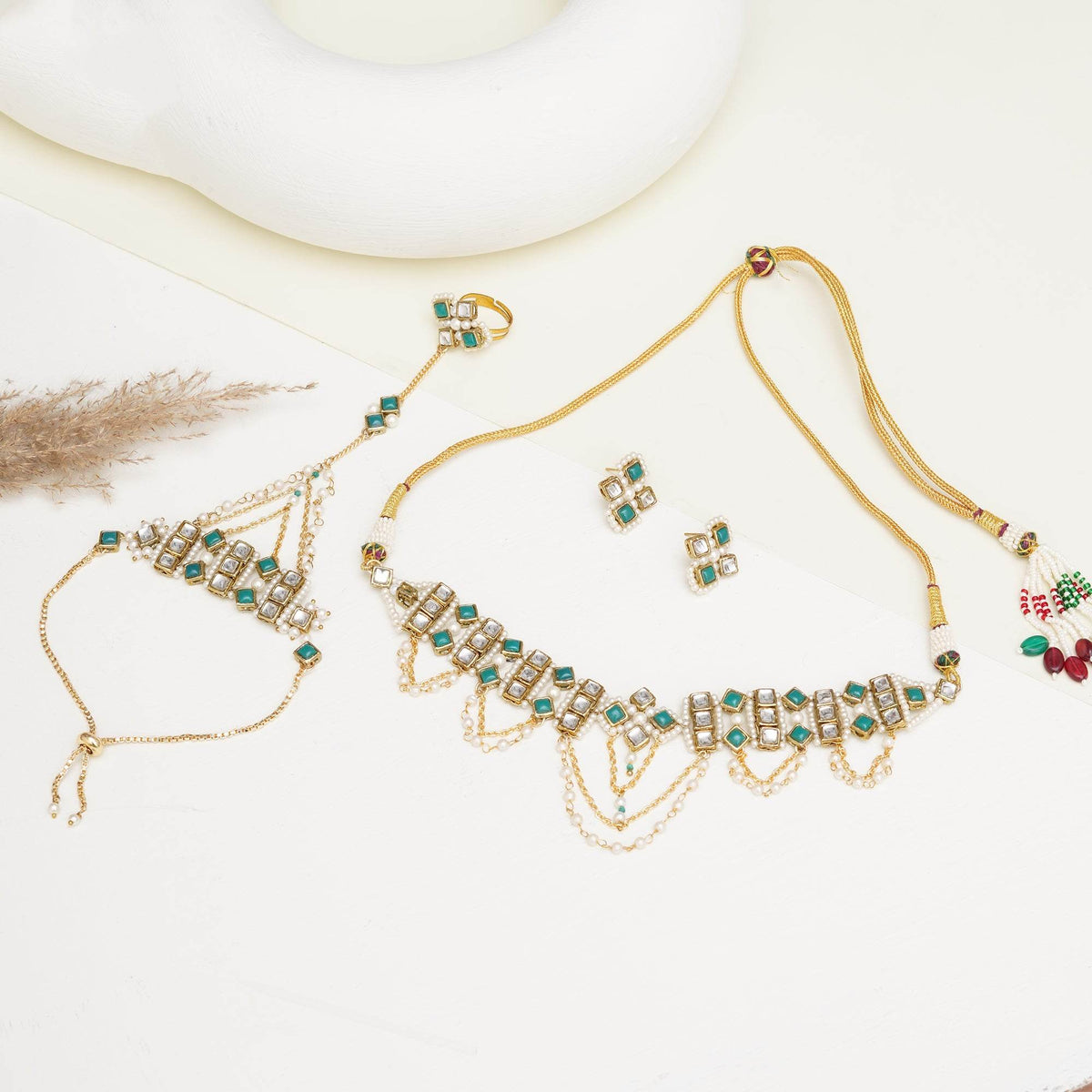 Emerald Radiance Neckalce Full Set - BeAbhika.com