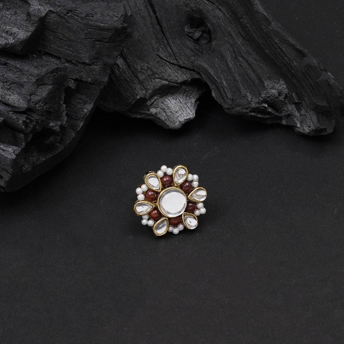 Beaded Bloom Adjustable Ring - BeAbhika.com