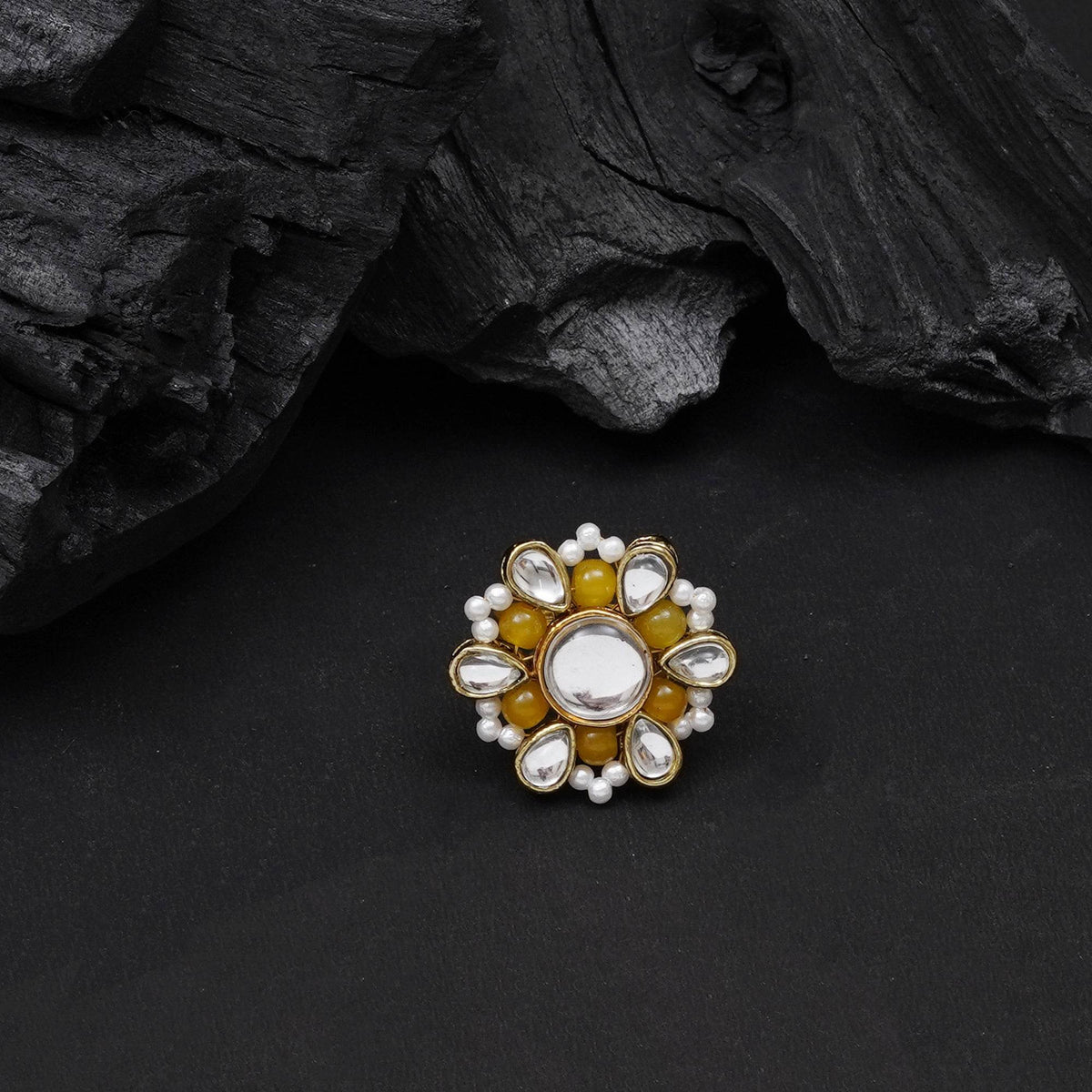 Beaded Bloom Adjustable Ring - BeAbhika.com