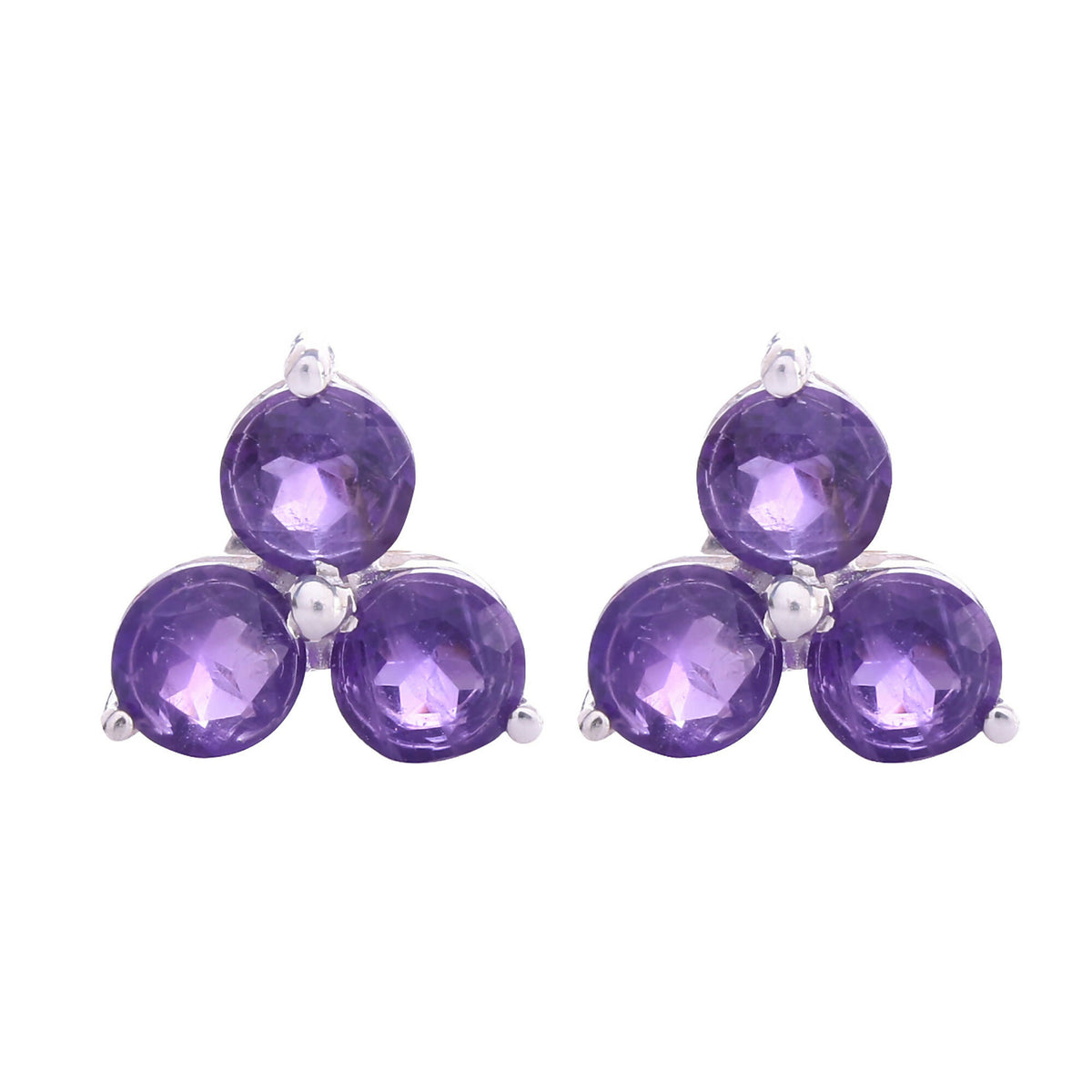 925 Sterling Silver Amethyst Earrings for Women | Natural Purple Gemstone Drop Earrings | Elegant Party Wear Jewelry