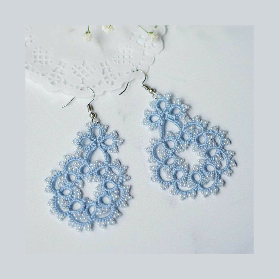 Icy Petal Cascade Earrings