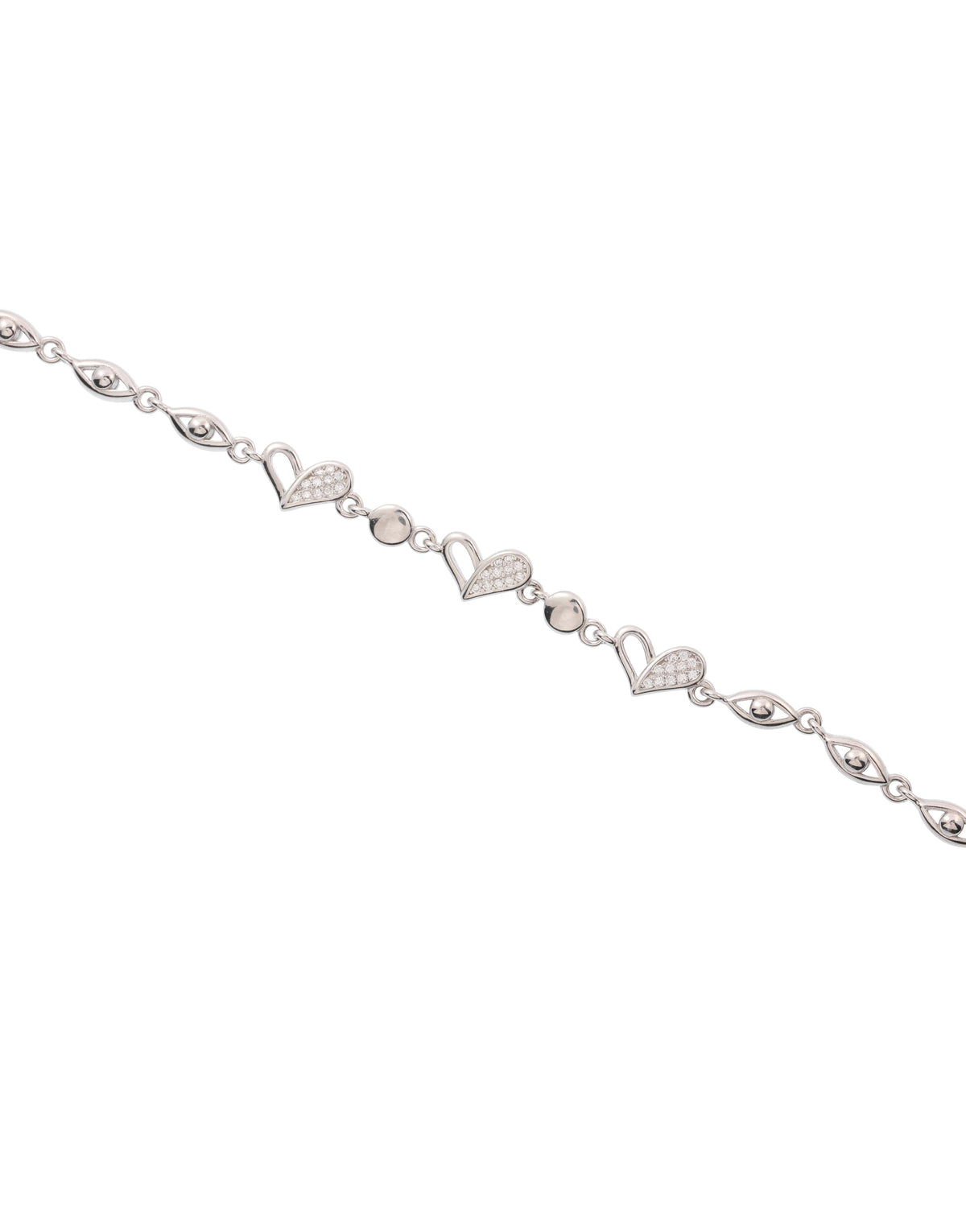 linked hearts sterling silver bracelet elegant design