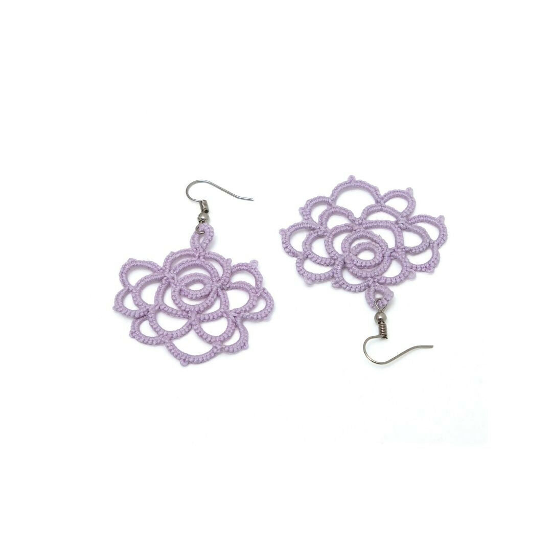 Lavender Rose Earrings