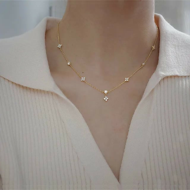 Brd Jewelry 925 Sterling Silver 18K Gold Plated Minimalist Necklace For Women And Girls