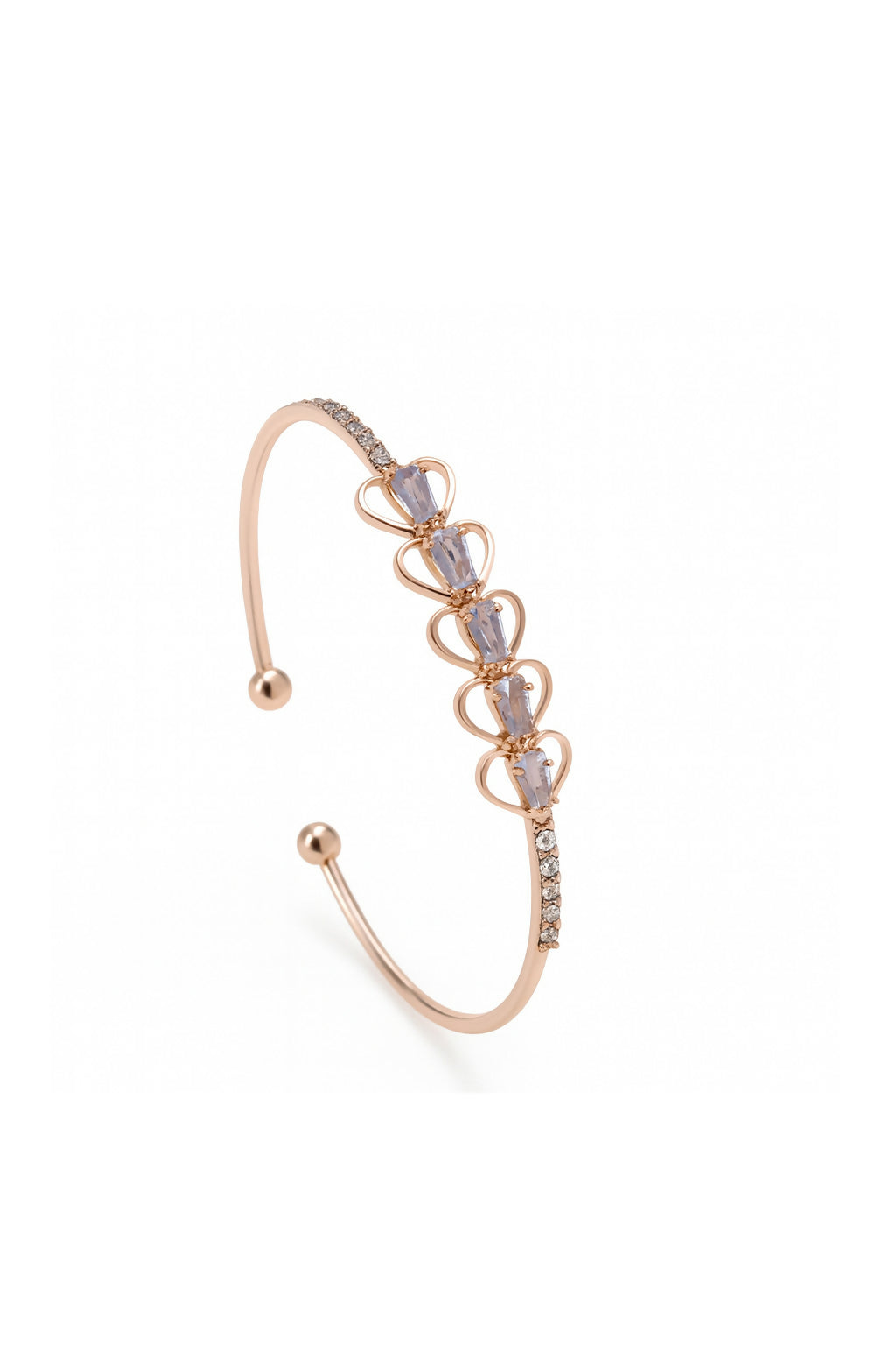 Anuradha Art Jewellery trendy golden finish with shimmering white stone stud Adjustable Kada bracelet for women and girls.