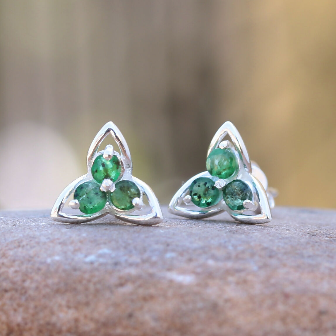 925 Sterling Silver Emerald Earrings for Women | Natural Green Gemstone Drop Earrings | Elegant Party Wear Silver Jewelry