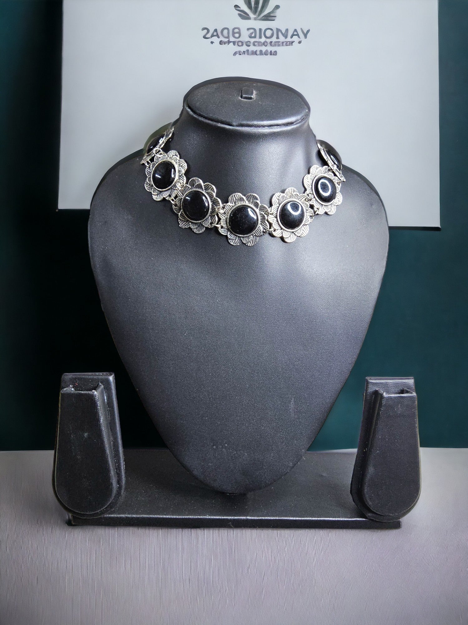 Noir Bloom Choker Necklace -Handmade & Adjustable