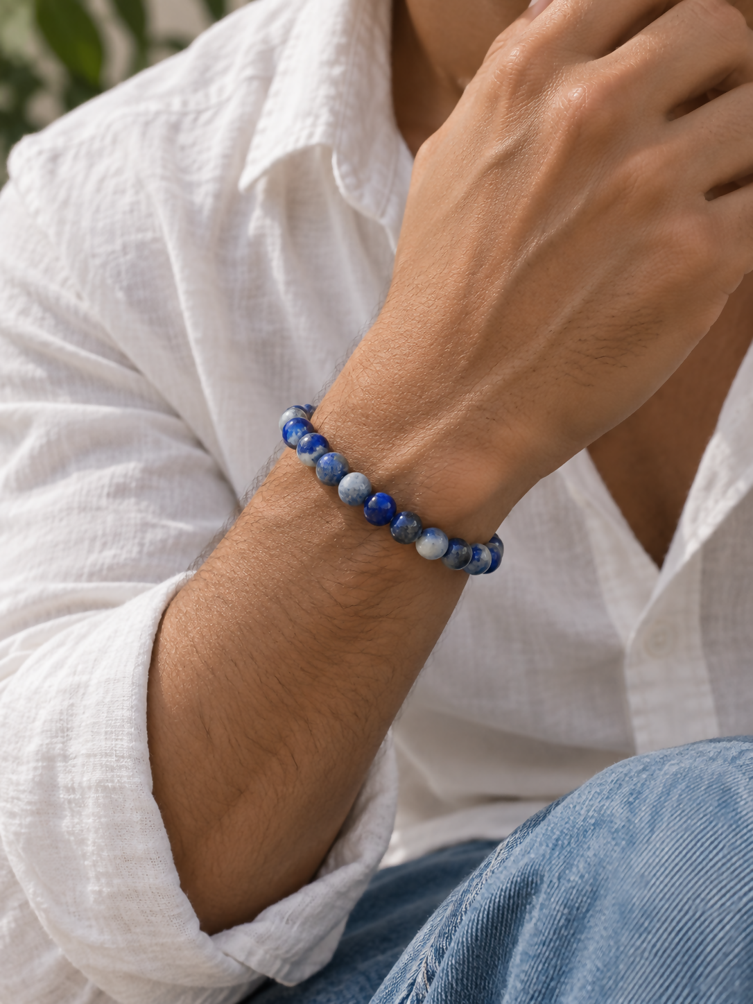 Natural Lapis Lazuli 8mm Gemstone Bracelet
