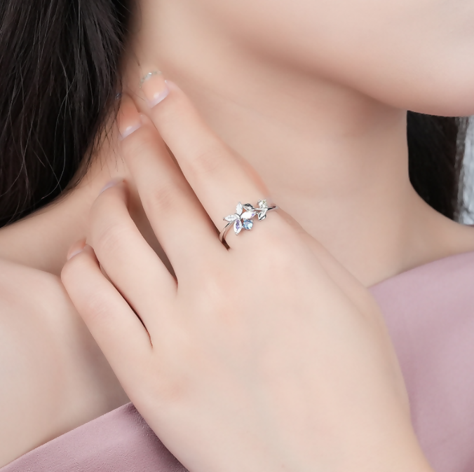 Brd Jewelry 925 Sterling Silver Butterfly Ring For Women And Girls, Adjustable Silver Ring, Gifts For Girlfriend