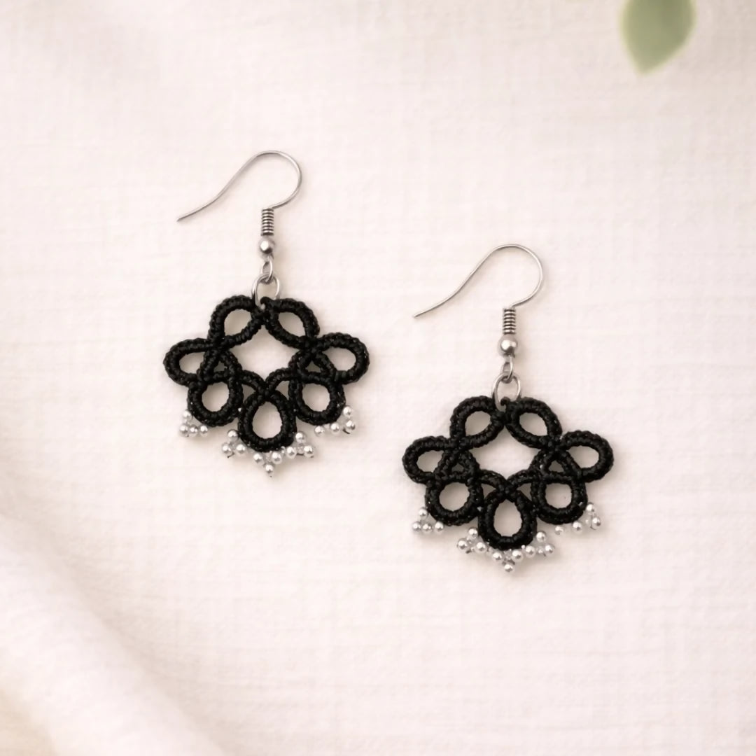 Noir Petal Earrings