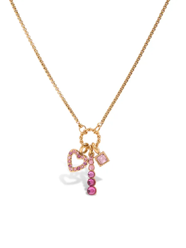 18k gold-plated pink stone pendant necklace �? pink-toned stone pendant, anti-tarnish and waterproof for evening, festive and gifting.