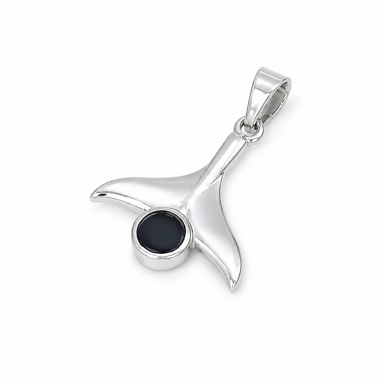 Fluke Black Onyx 925 Sterling Silver Pendant