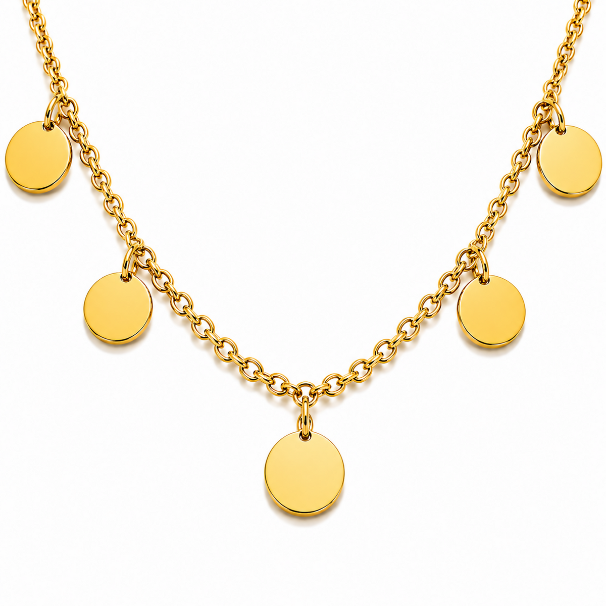 Golden Dew Waterdrop Rect Pendant Necklace