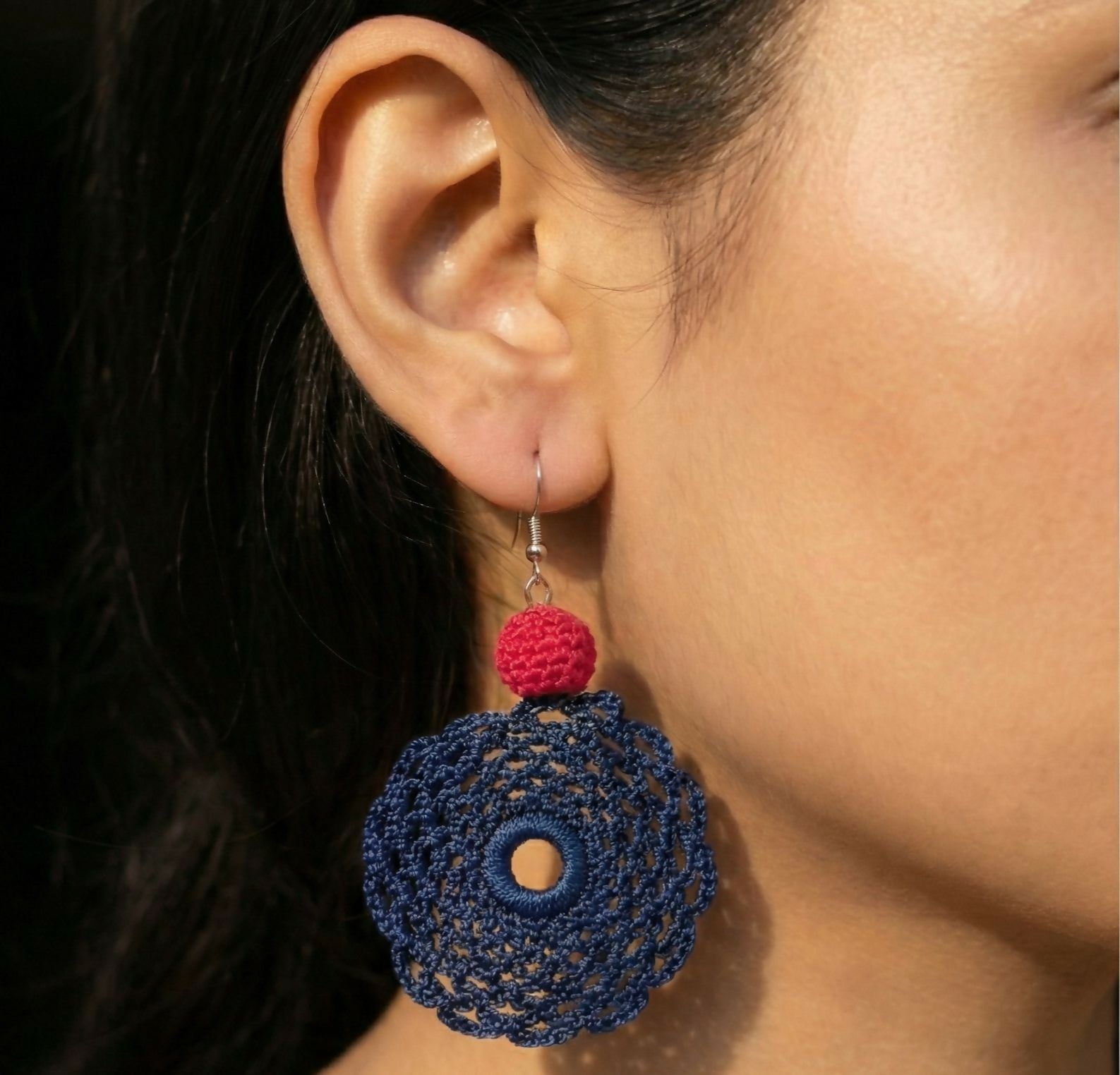 blue mesh Earrings