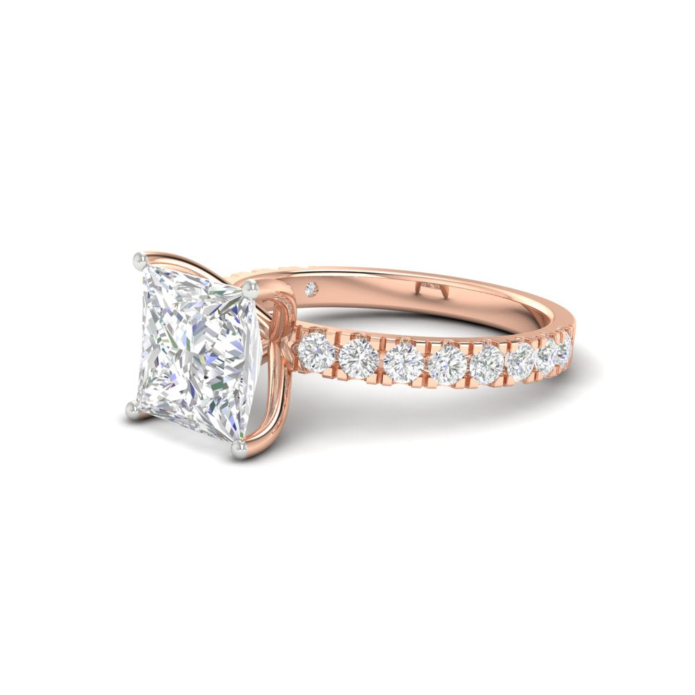 2.63Ct Princess Cut Moissanite Women Engagement Ring 14K Yellow Gold Plated