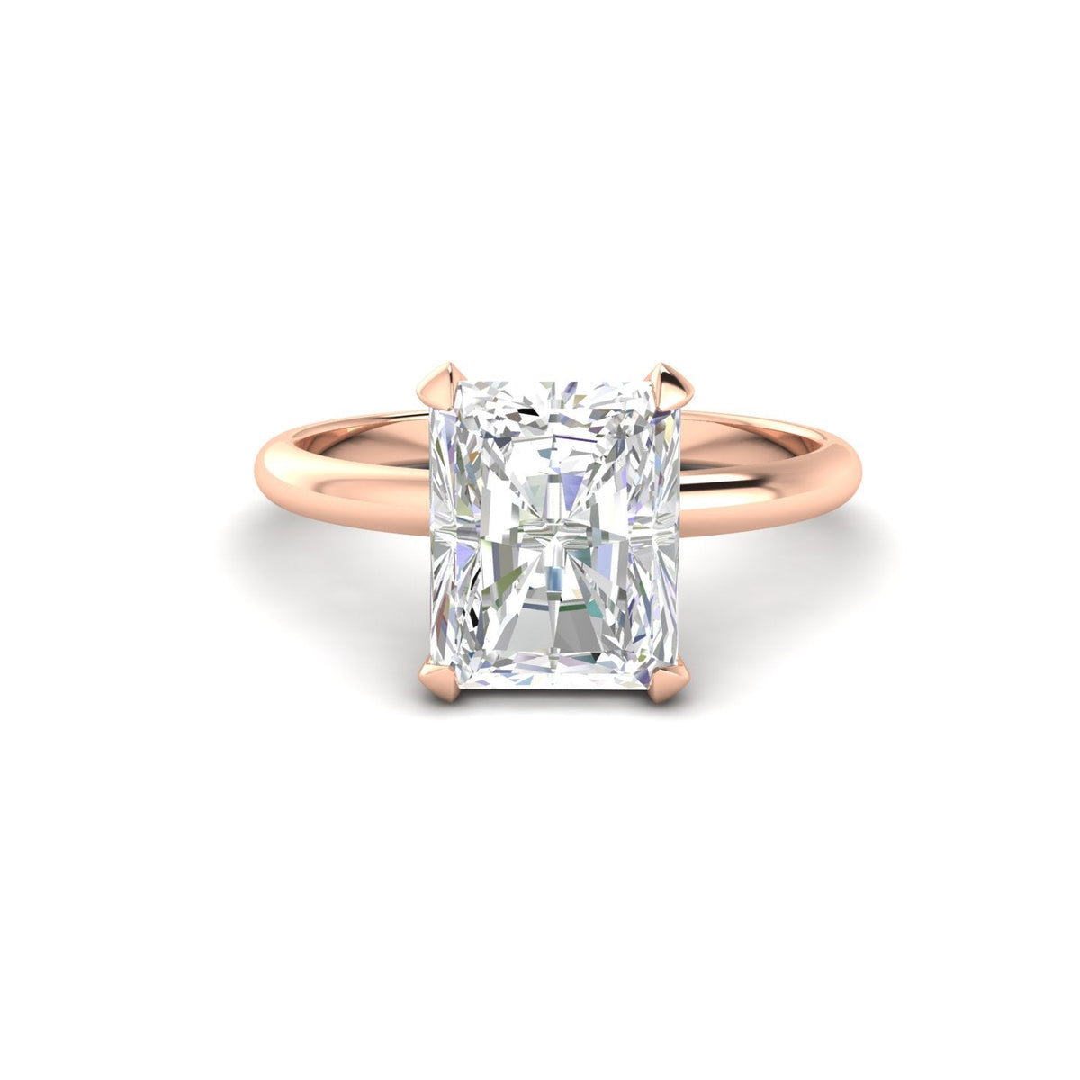 3Ct Radiant Cut Moissanite Women Solitaire Ring 14K Yellow Gold Plated