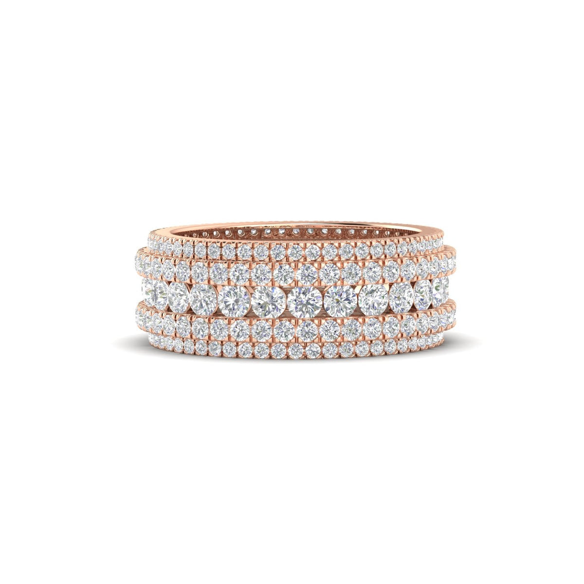 4Ct Round Cut Moissanite Men's Wedding Band Ring 14K Yellow Gold Plated