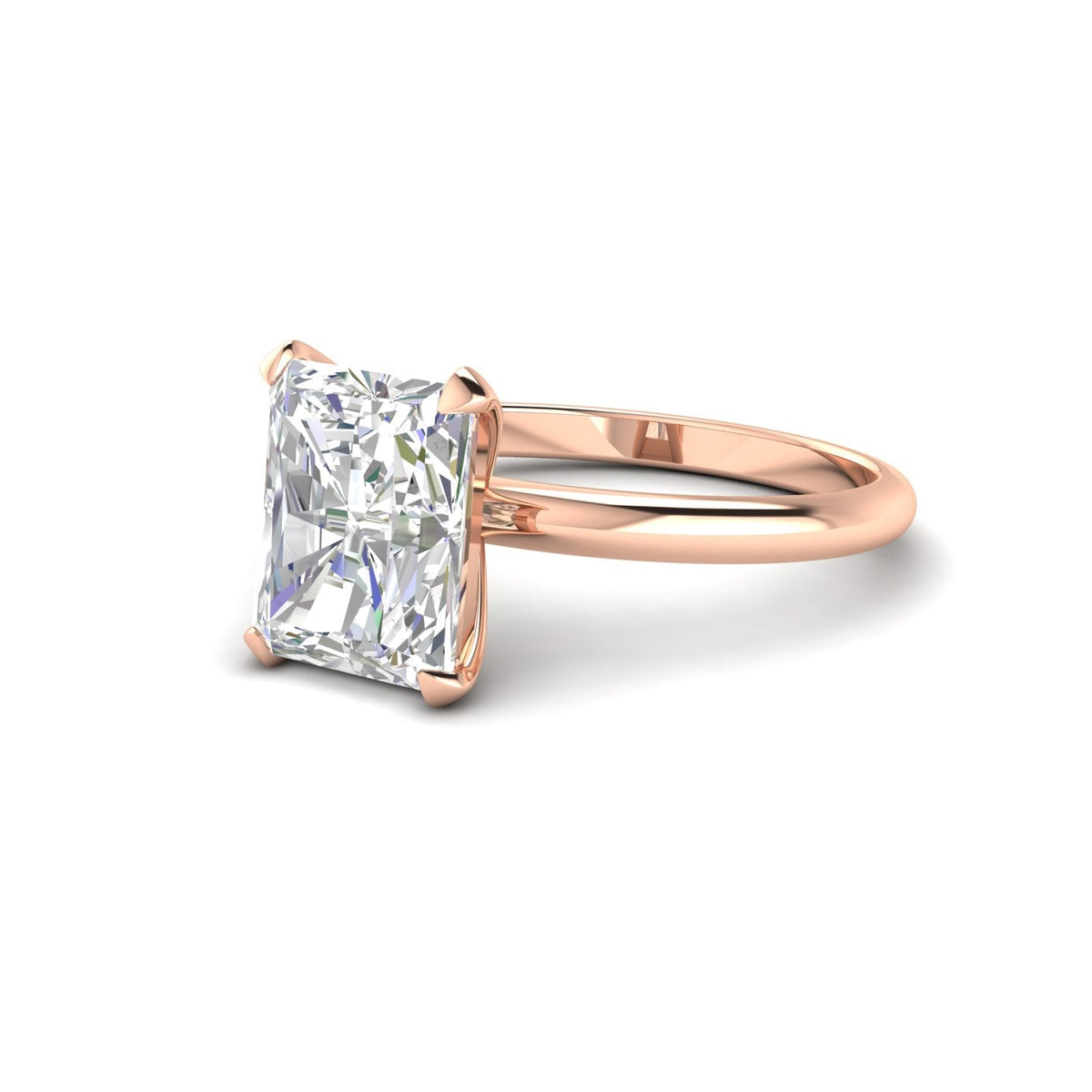 3Ct Radiant Cut Moissanite Women Solitaire Ring 14K Yellow Gold Plated