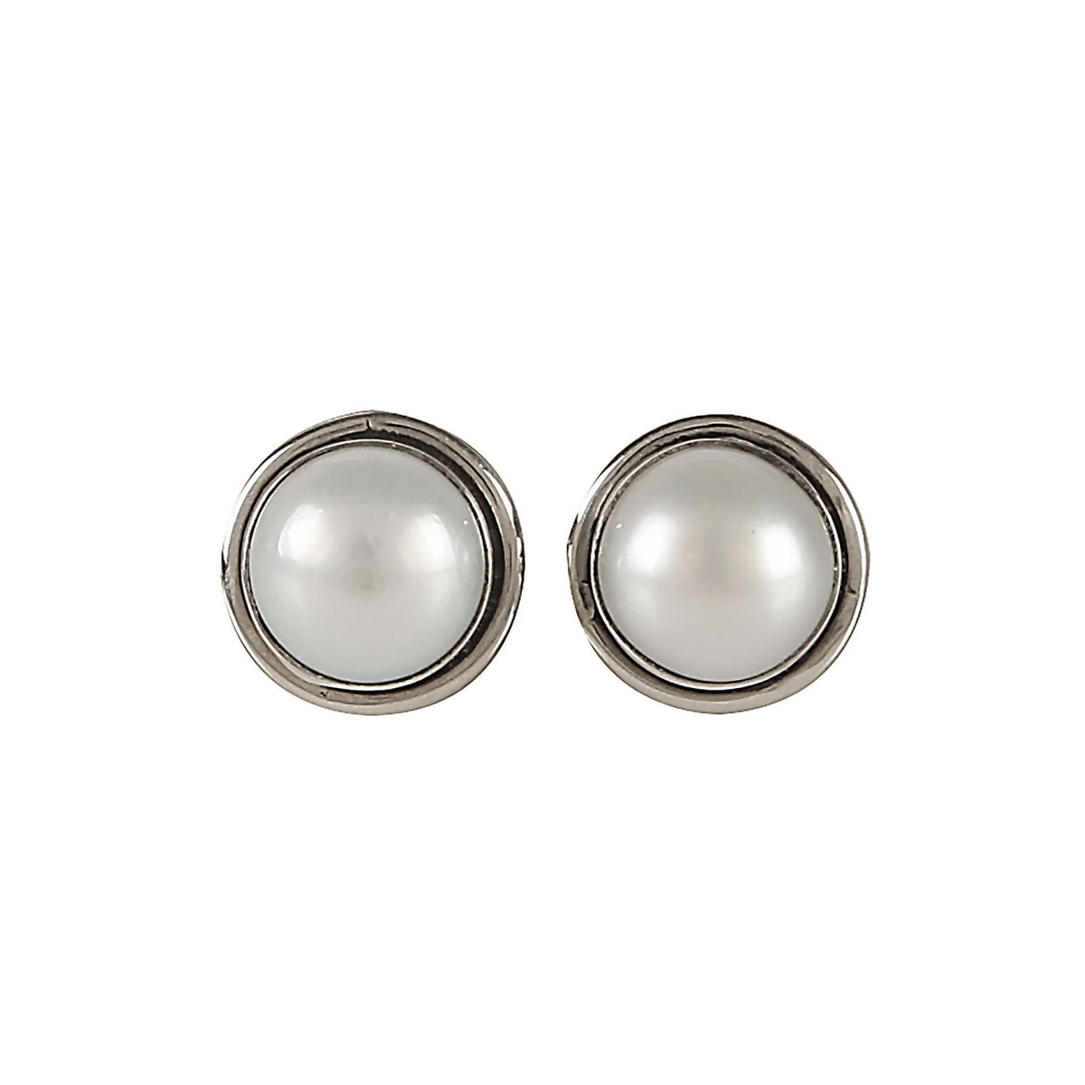925 Sterling Silver Pearl Eartops for Women | Classic Cream Pearl Stud Earrings | High Polish Elegant Daily Wear Jewelry