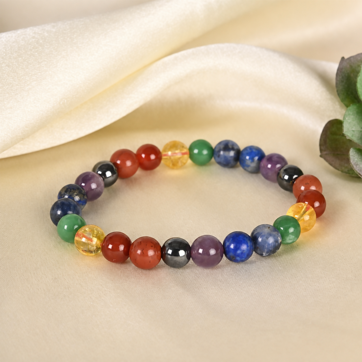 Natural 7 Chakra 8mm Gemstone Bracelet