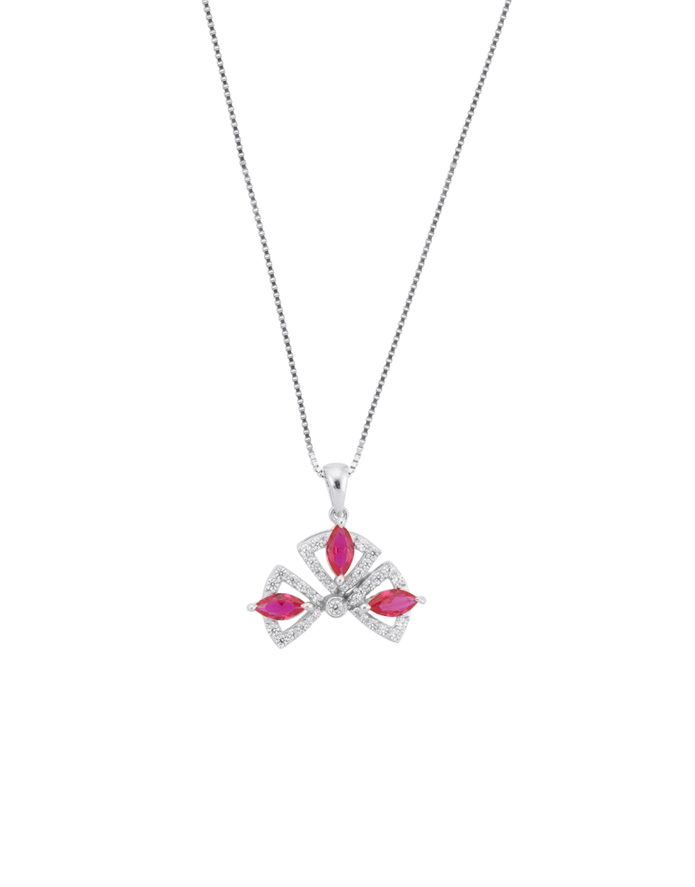 Royal Ruby Cross Pendant with Sparkling Accents